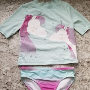 Carter's Girls Rash Guard Swimsuit - Size 7